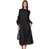 Bell Sleeve High Neck Pleated Dress - DR1532
